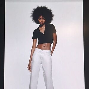 Zara polo v neck tshirt